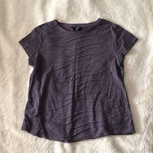 Vera Wang Gray Textured Short Sleeve Top